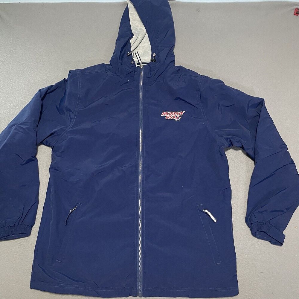Murphy Usa Hooded Jacket Blue Soft Shell Fleece Lined‎ Size Men's Large Workwear